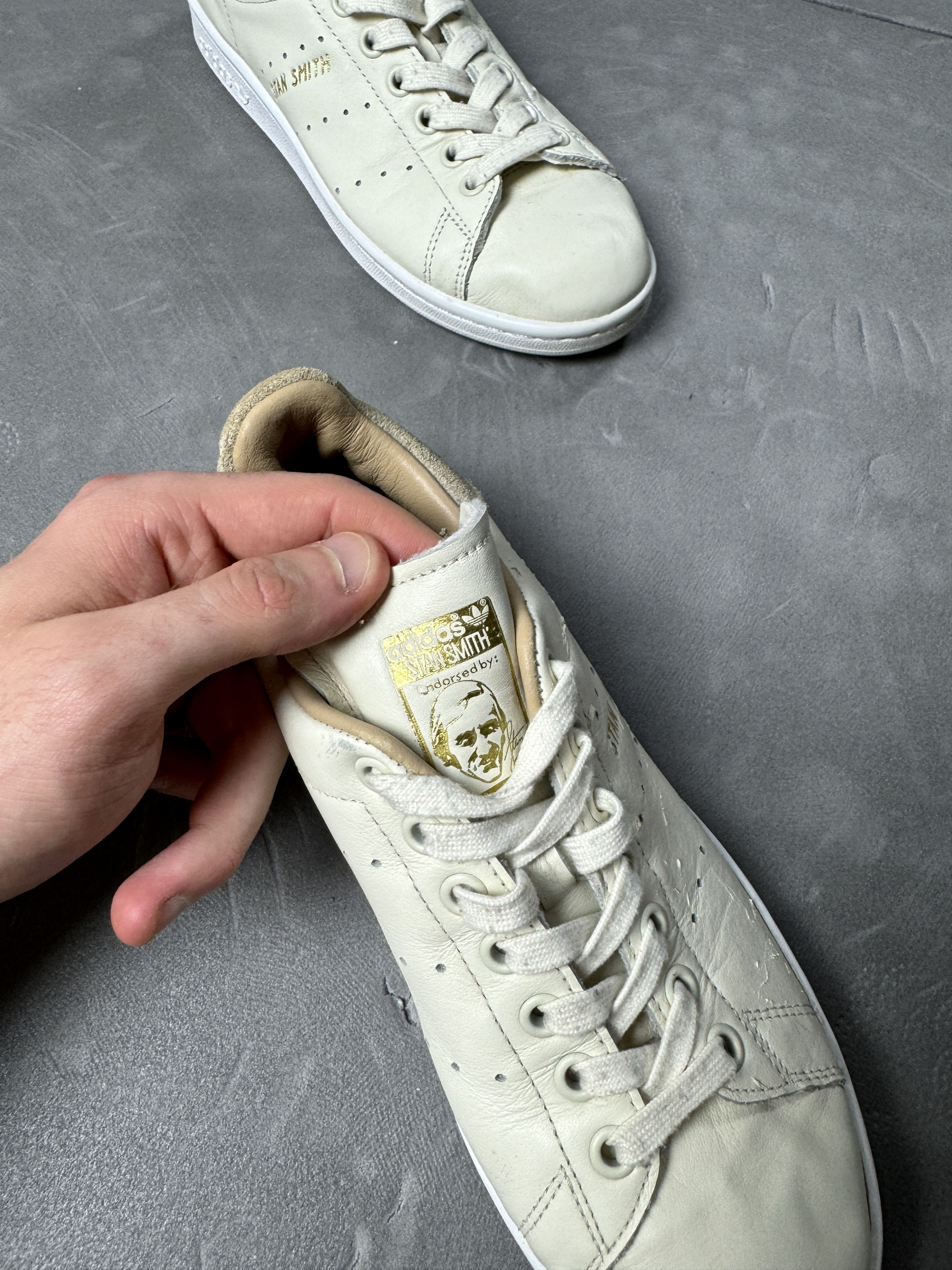 Adidas × Vintage Adidas Stan Smith beige leather sneakers shoes retro y2k Size US 5.5 / EU 38 - 9 Thumbnail