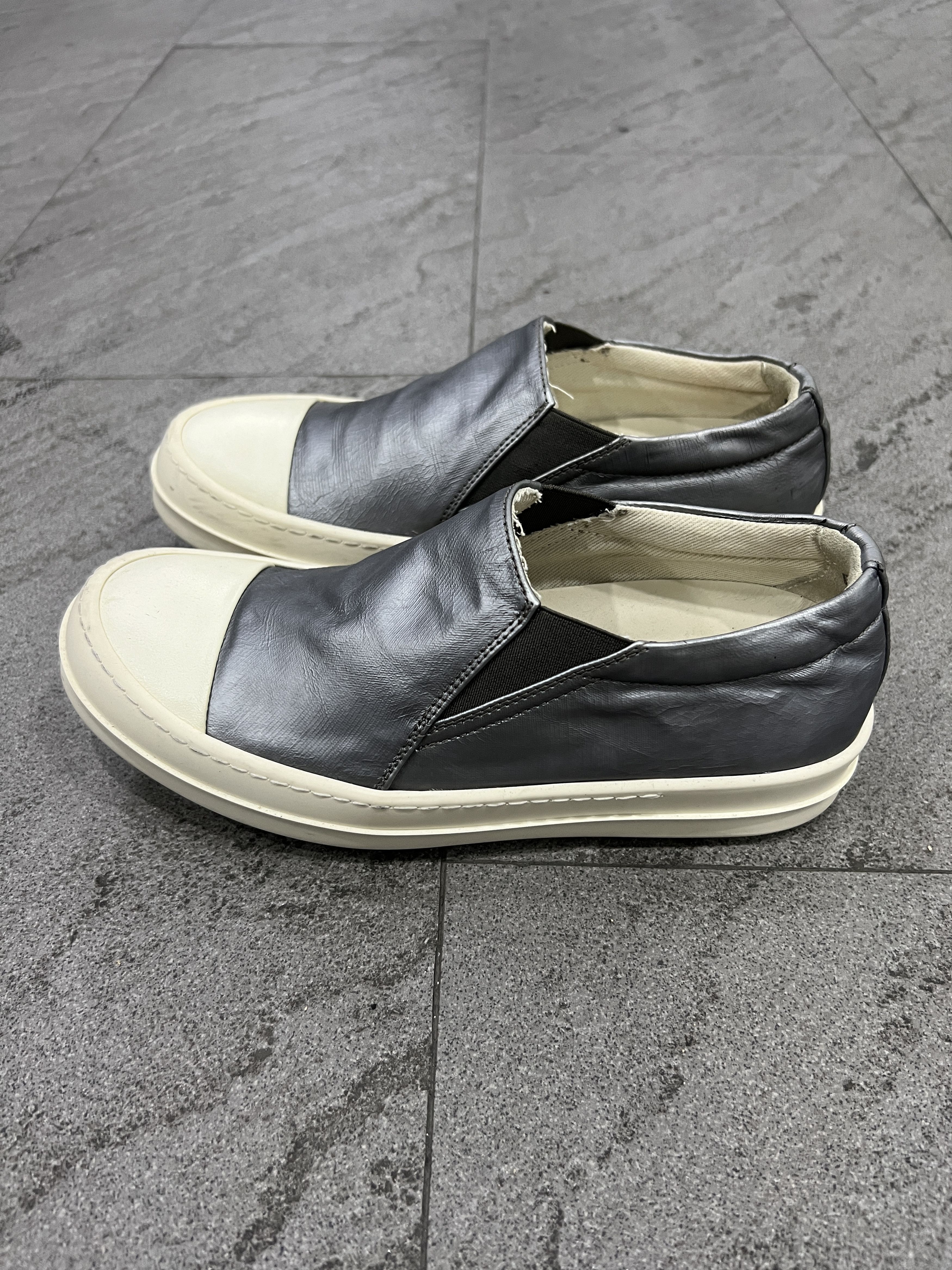Rick Owens Rick Owens DRKSHDW Cap Toe Slip On Sneakers Grey Size US 5.5 / EU 38 - 1 Thumbnail