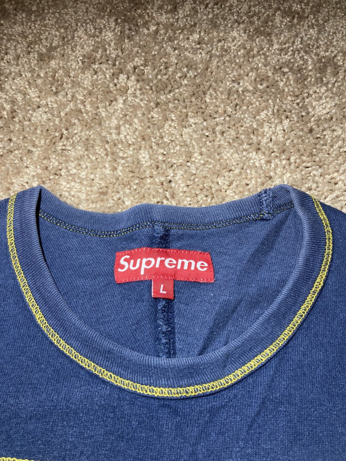 Supreme 1998 Supreme Stitch Athletic Top Navy Large 90s Vintage OG Size US L / EU 52-54 / 3 - 3 Thumbnail
