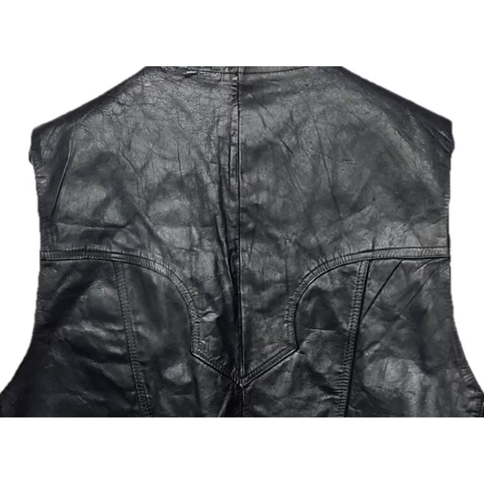 Vintage VINTAGE Arbolito Leather Vest Men XL 50 Black Mexico Motorcycle Jacket Lined Cowboy Biker Mens Size US XL / EU 56 / 4 - 6 Thumbnail