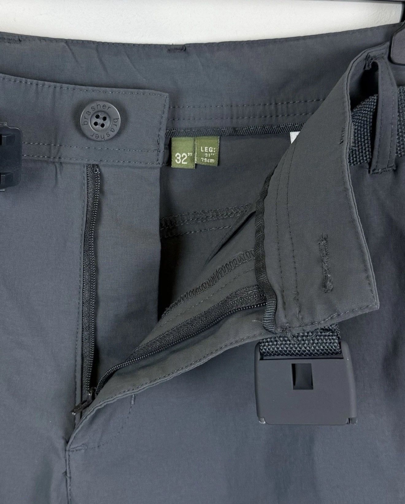 Other Brasher Stretch Hiking Pants Walking Trousers Gray Belted Size US 32 / EU 48 - 6 Thumbnail