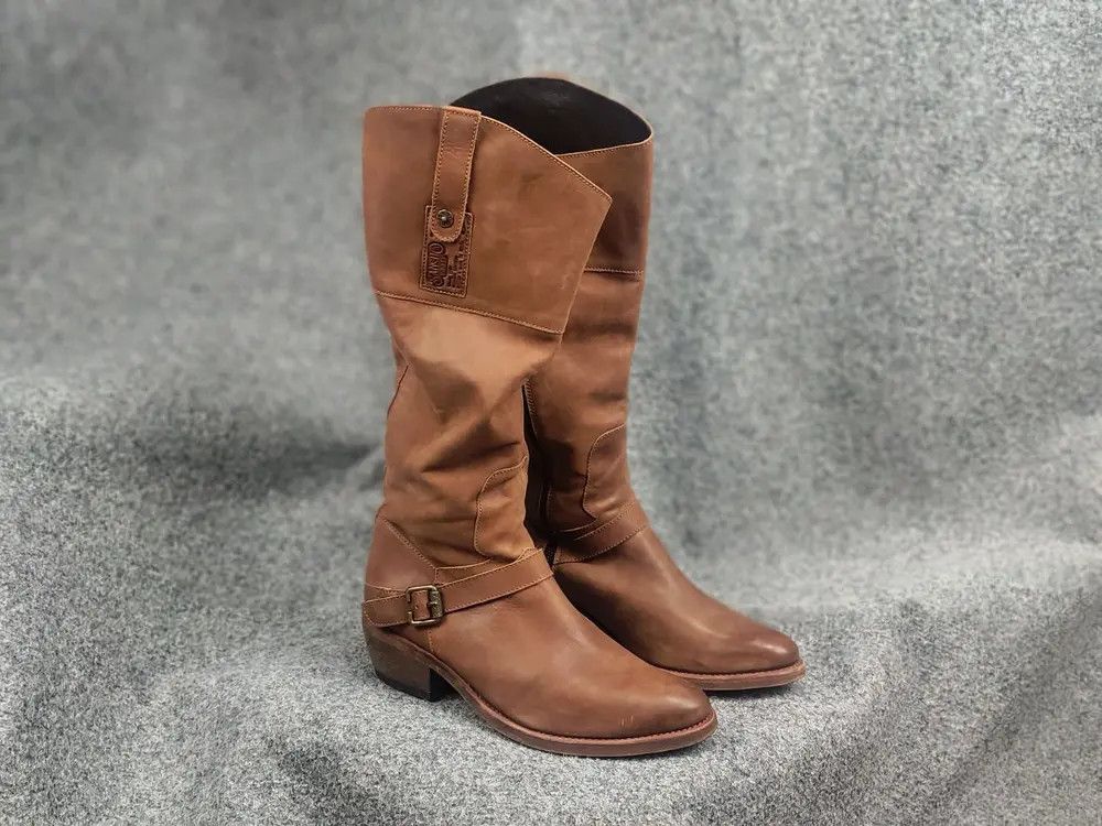 Sancho Boots Sancho Boots 9204 brown leather knee high zip Shoes Vintage Size US 10 / IT 40 - 1 Thumbnail