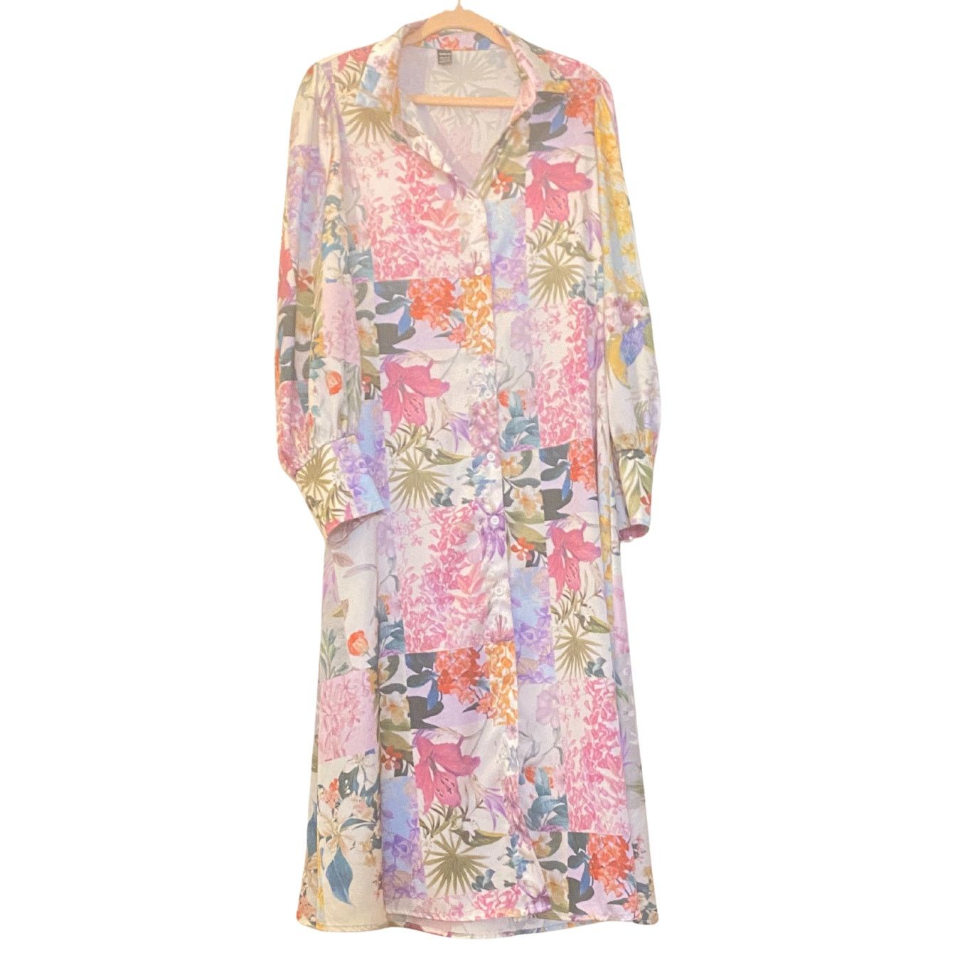 Other Floral Patchwork Button-Up Shirt Dress Size L / US 10 / IT 46 - 1 Thumbnail