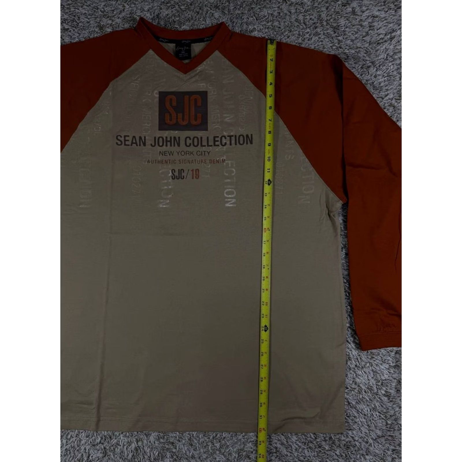 Sean John VINTAGE Sean John SJC Raglan Long Sleeve T-Shirt Hip Hop Men 2XL Beige 2000s Size US XXL / EU 58 / 5 - 4 Thumbnail
