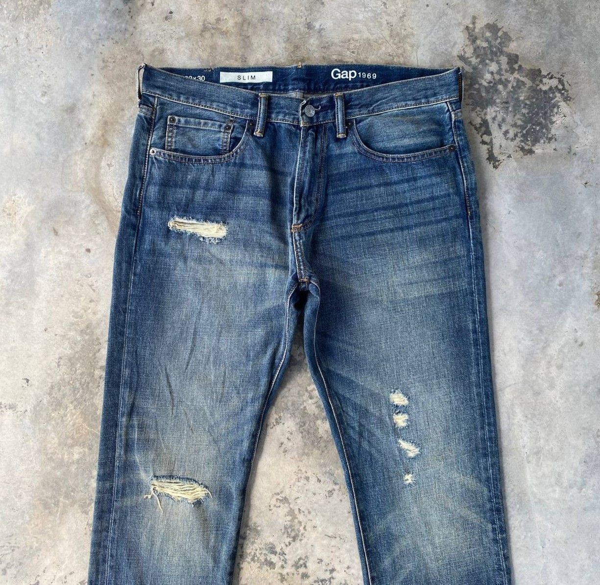 Gap VINTAGE Y2K GAP DISTRESSED GRUNGE DENIM Size US 33 - 5 Thumbnail