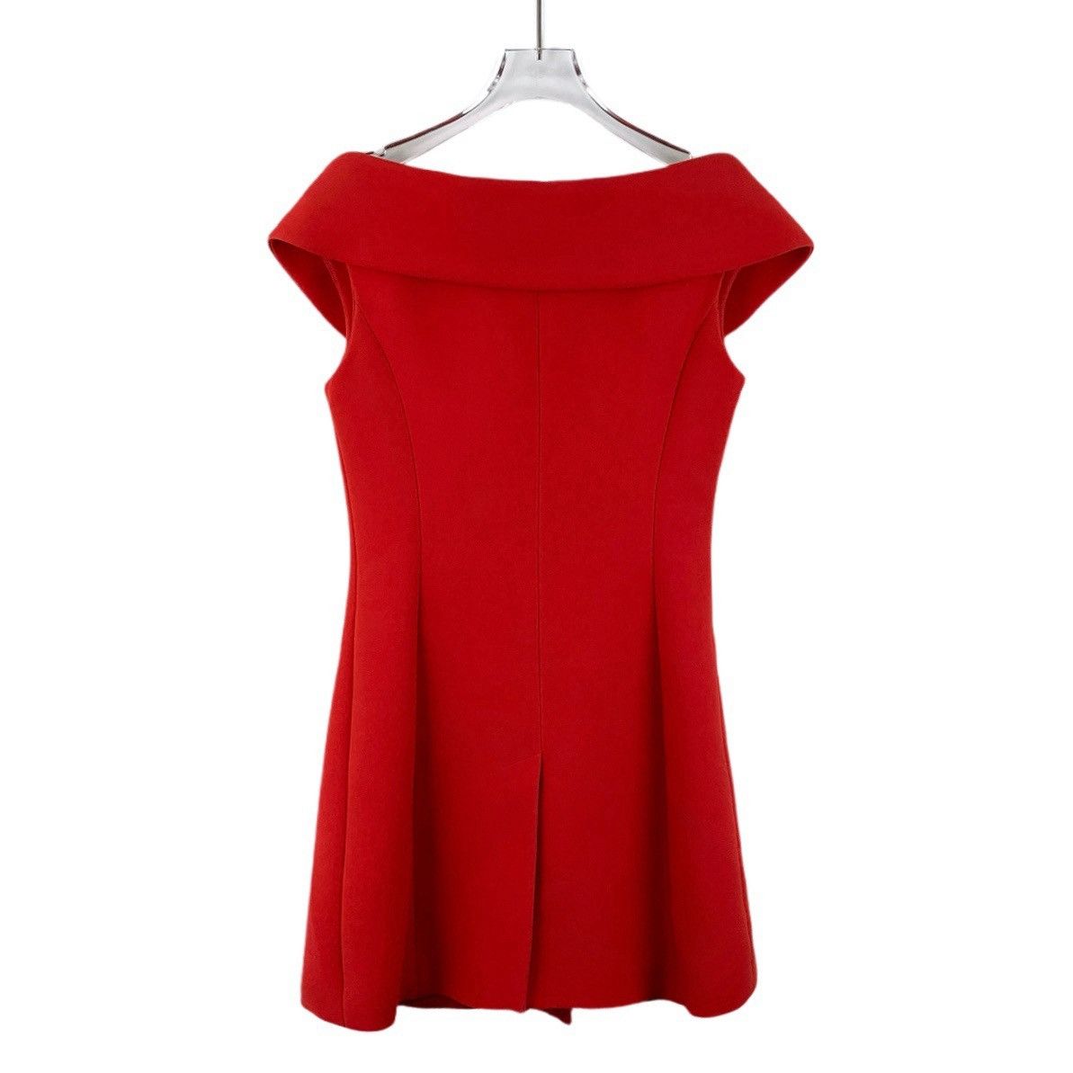 Dior Dior Red Wool V-neck Double-breasted Sleeveless Dress K26WX Size XS / US 0-2 / IT 36-38 - 2 Thumbnail