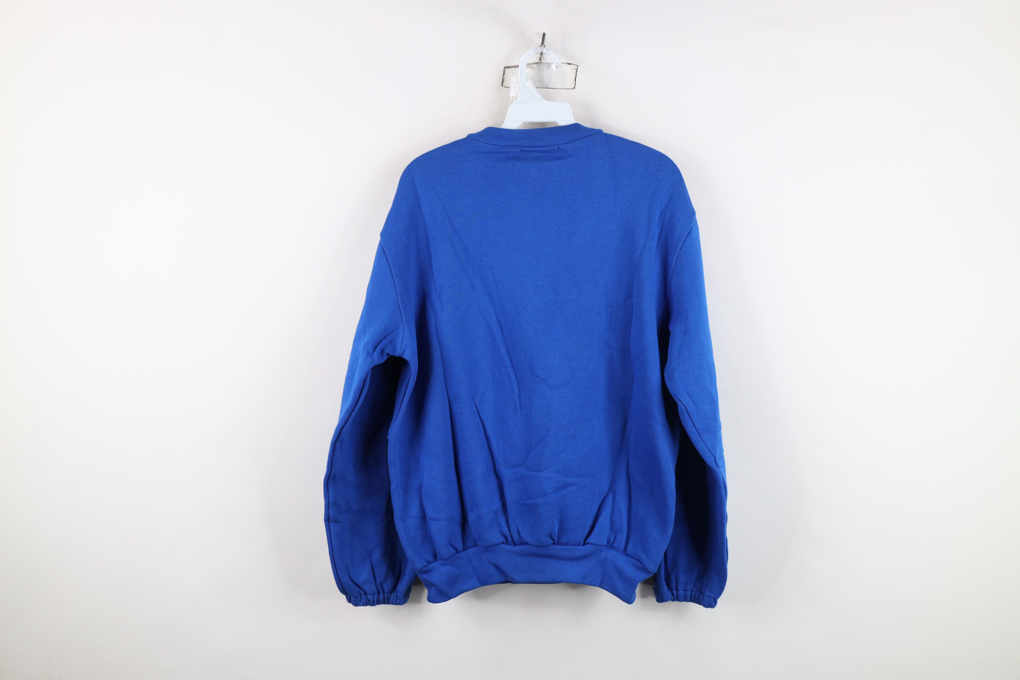 Vintage Deadstock Vintage 90s Streetwear Half Zip Sweatshirt Blue Size L / US 10 / IT 46 - 12 Thumbnail