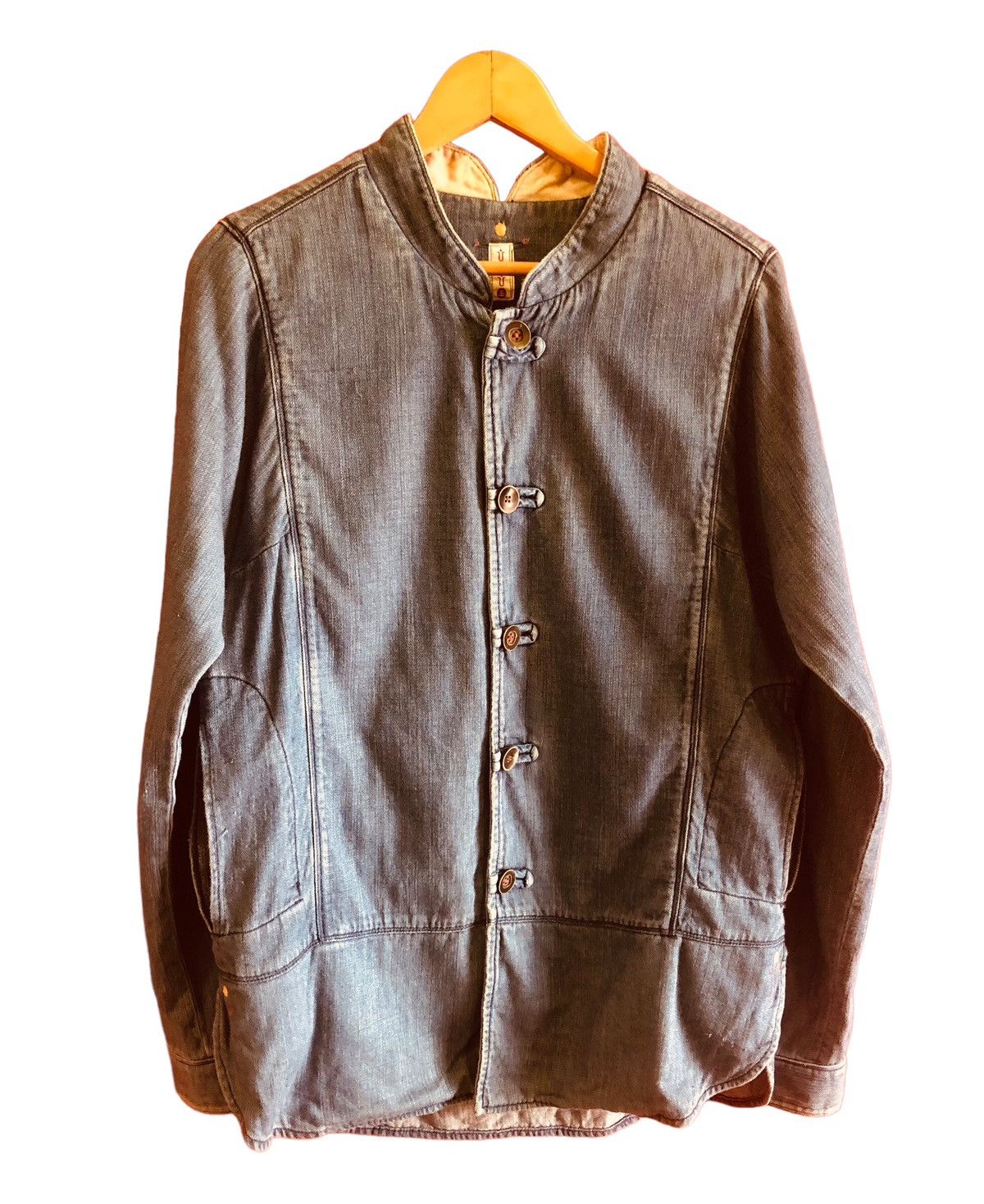 Japanese Brand Mitsume Sueta Rayon Silk Denim Jacket Size US S / EU 44-46 / 1 - 1 Thumbnail