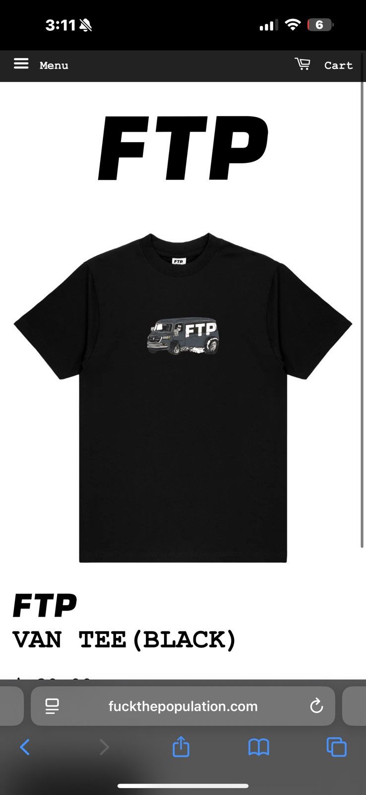 Fuck The Population FTP VAN TEE (BLACK) Size US M / EU 48-50 / 2 - 2 Thumbnail