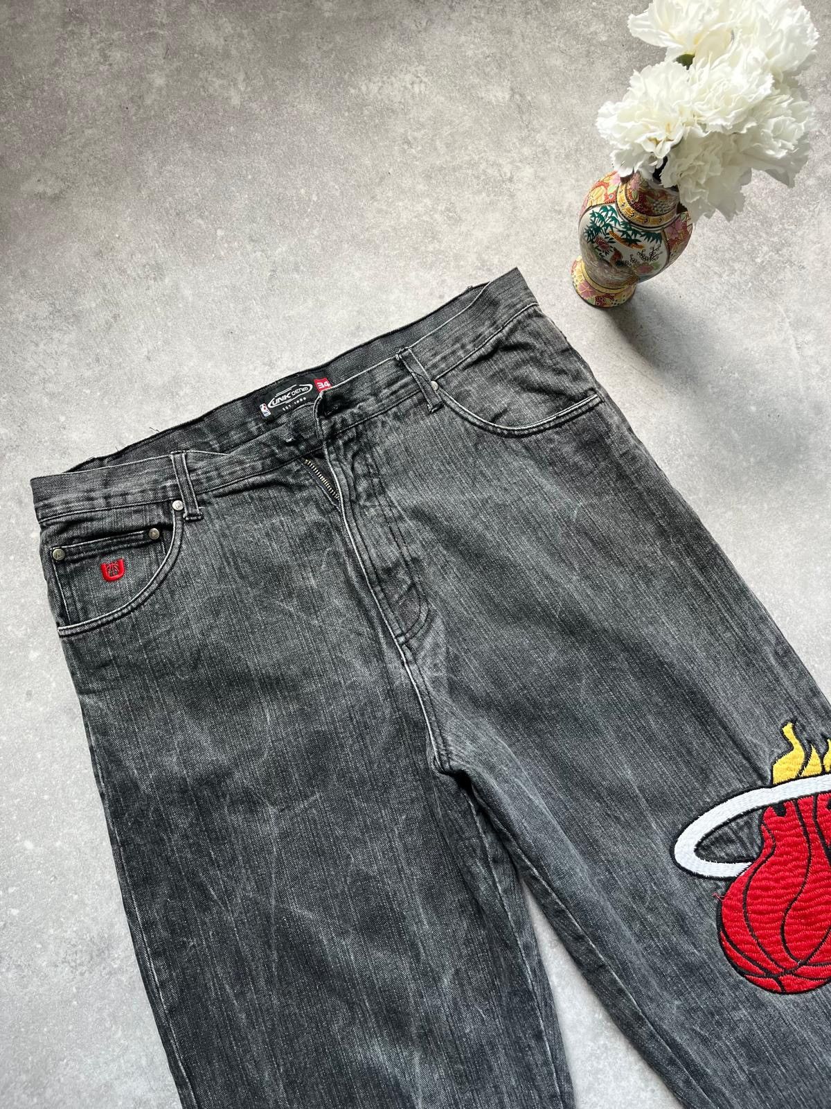 NBA × Southpole UNK Denim x NBA Miami Heats Baggy / Straight Jeans Pants Size US 34 / EU 50 - 2 Thumbnail