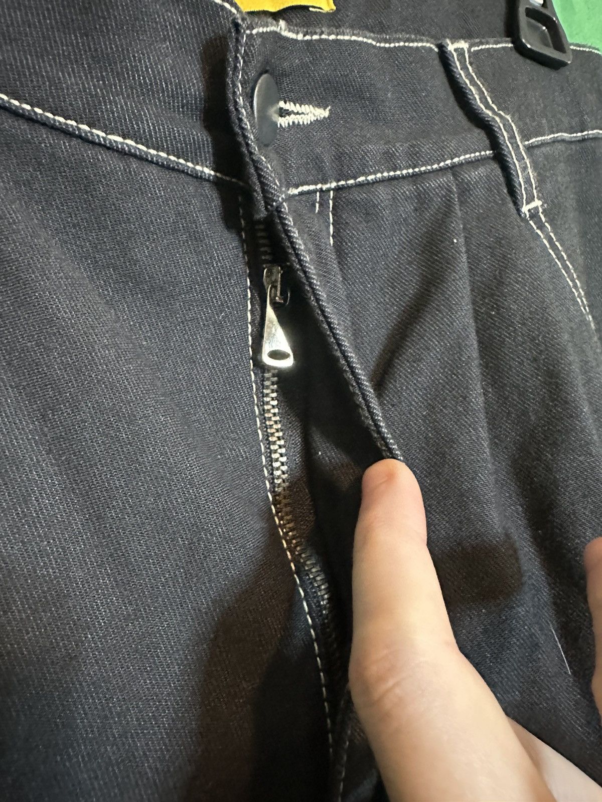 Pyer Moss Black logo embroidered contrast stitch denim jeans NWT Size US 31 - 6 Thumbnail