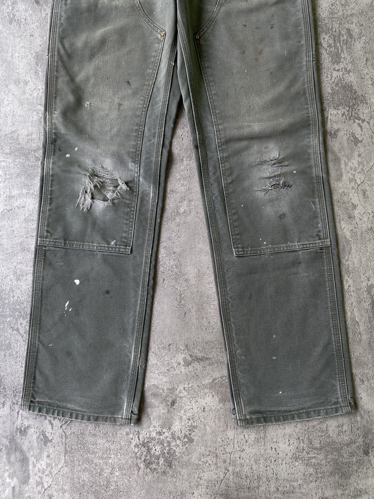 Carhartt Distressed Faded Vintage Carhartt Double Knee B01 Moss Green Size US 32 / EU 48 - 4 Thumbnail