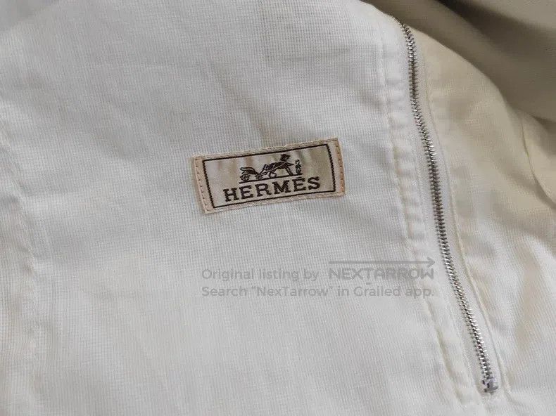 Hermes Jacket shirt jacket, grey and white color block, 10