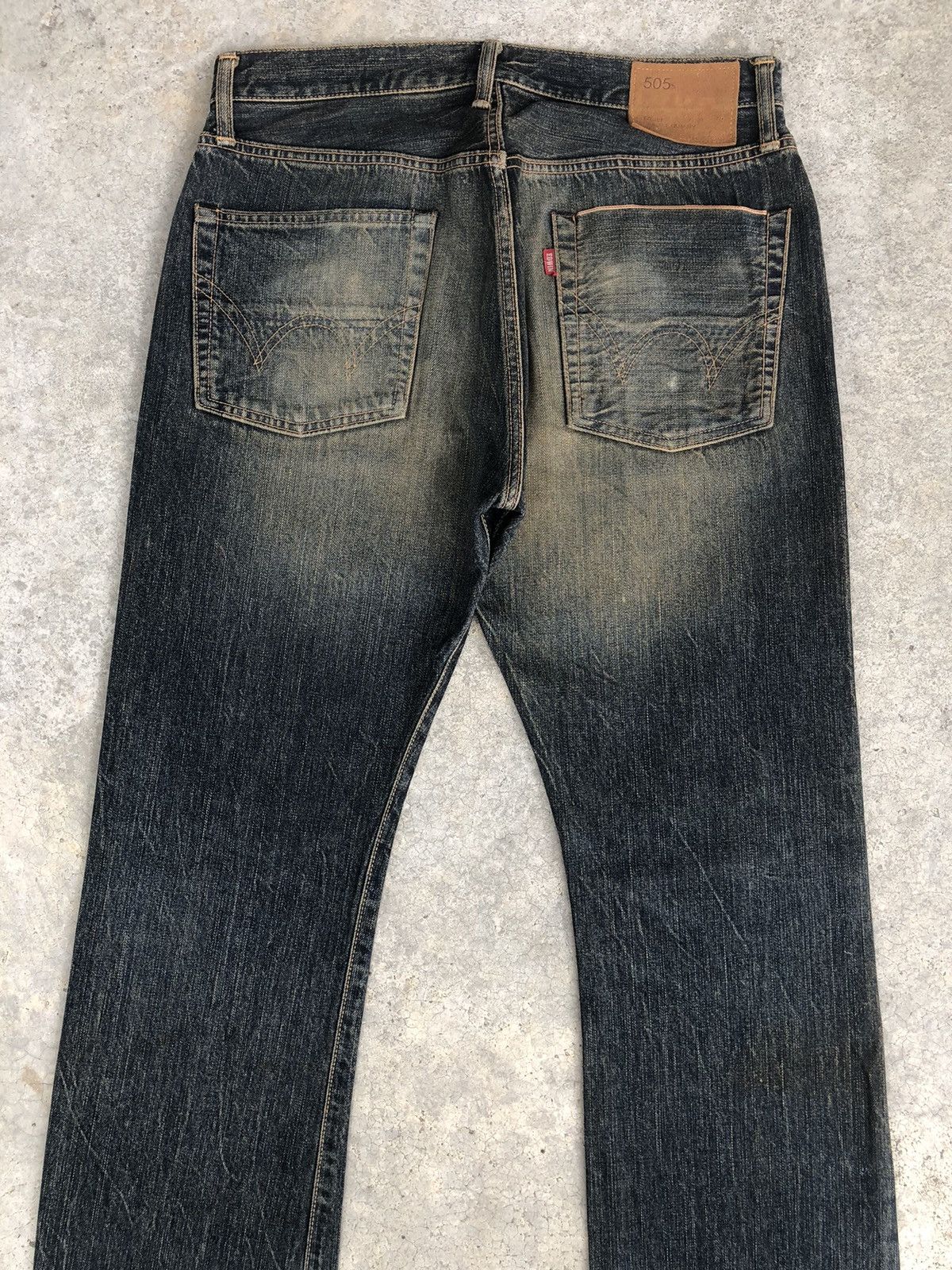 If Six Was Nine Japanese Edwin 505s Flared Jeans Mudwash Distressed Denim Size US 32 / EU 48 - 8 Thumbnail