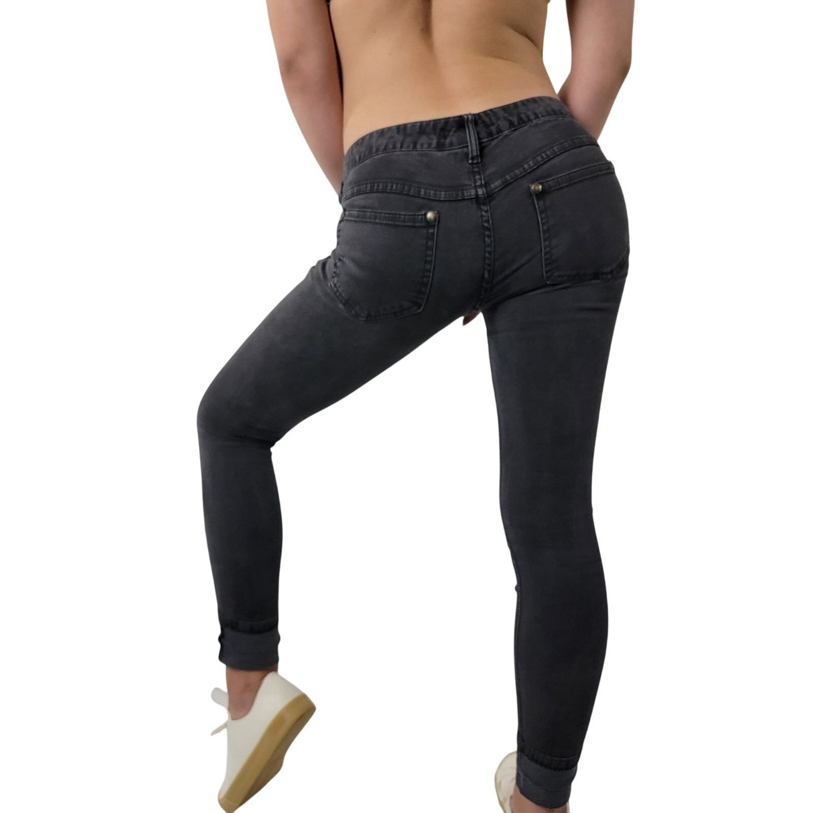Free People Free People LOW rise Girlfriend Black Skinny Jeans - 2 Size 26" / US 2 / IT 38 - 1 Thumbnail
