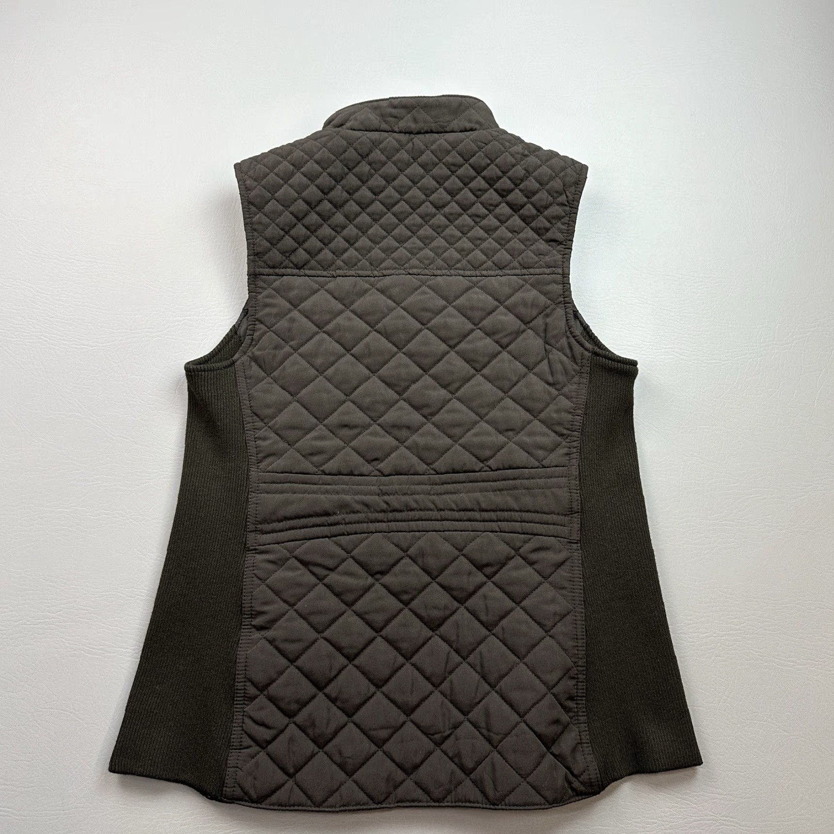 J. Jill J Jill Vest Women's XS Brown Full Zip Quilted Side Stretch Outdoor Casual Vest Size XS / US 0-2 / IT 36-38 - 6 Thumbnail