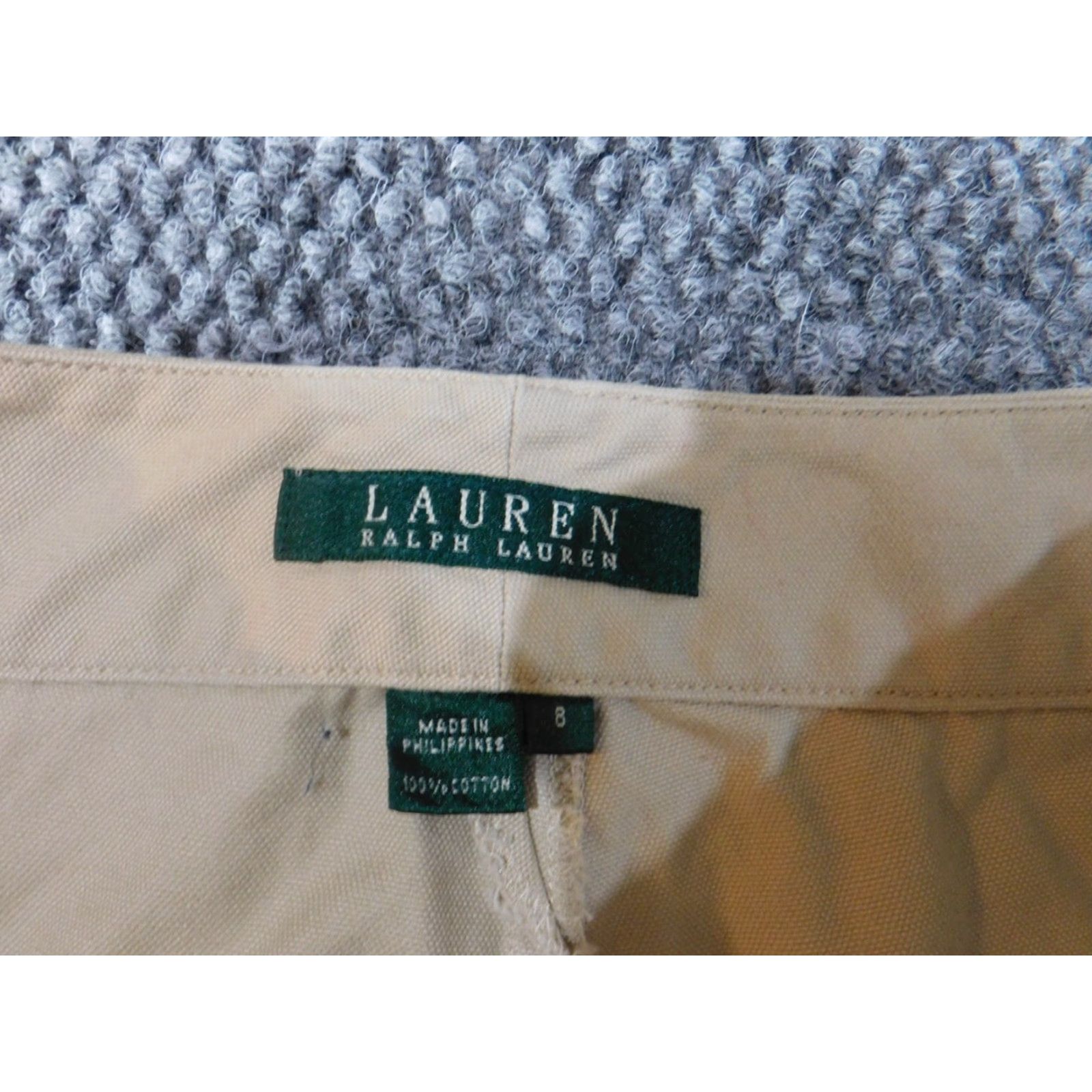 Ralph Lauren Lauren Ralph Lauren Bermuda Shorts Womens 8 Beige Classic Chino Flat Front Zip 100% Cotton Regular Rise Mid Knit Pant Walking Casual Boys? No. (Oops) Size 30" / US 8 / IT 44 - 7 Thumbnail