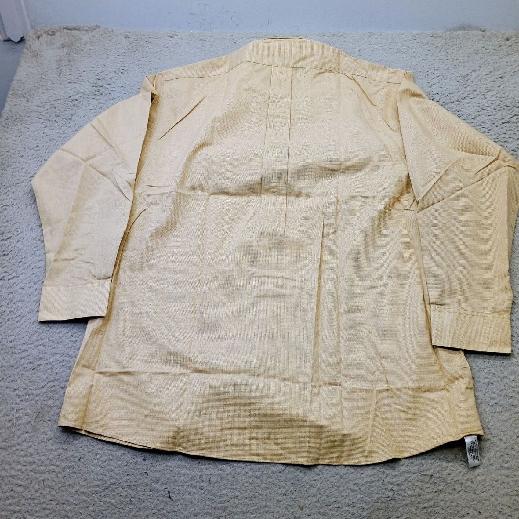 Van Heusen Van Heusen Dress Shirt Mens 16.5 Tan Long Sleeve Button-Down Size 46R - 2 Thumbnail