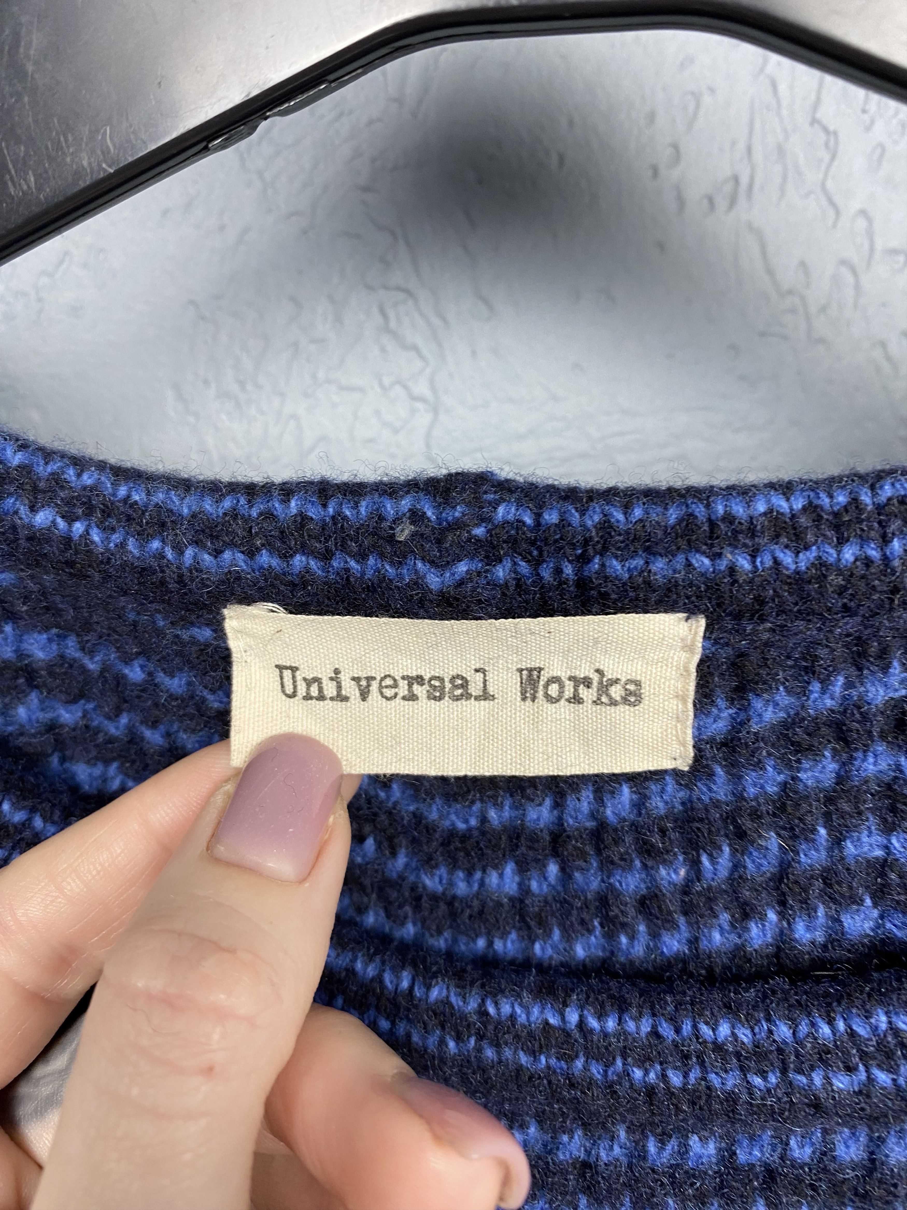 Universal Works × Vintage Universal Works Mens Oversized Crew Neck Wool Knit Sweater Size US S / EU 44-46 / 1 - 3 Thumbnail