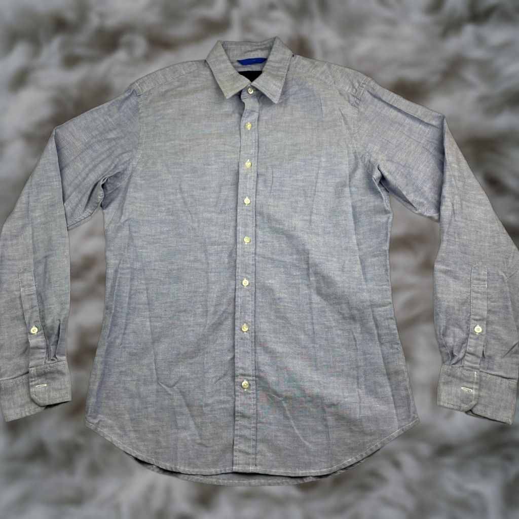 Vintage Teddy Stratford Shirt Oxford Button-Up 100% Cotton Large Long Sleeve Blue Button/Zip Closure Mens Regular Collar Spread Vintage No Size US L / EU 52-54 / 3 - 1 Thumbnail