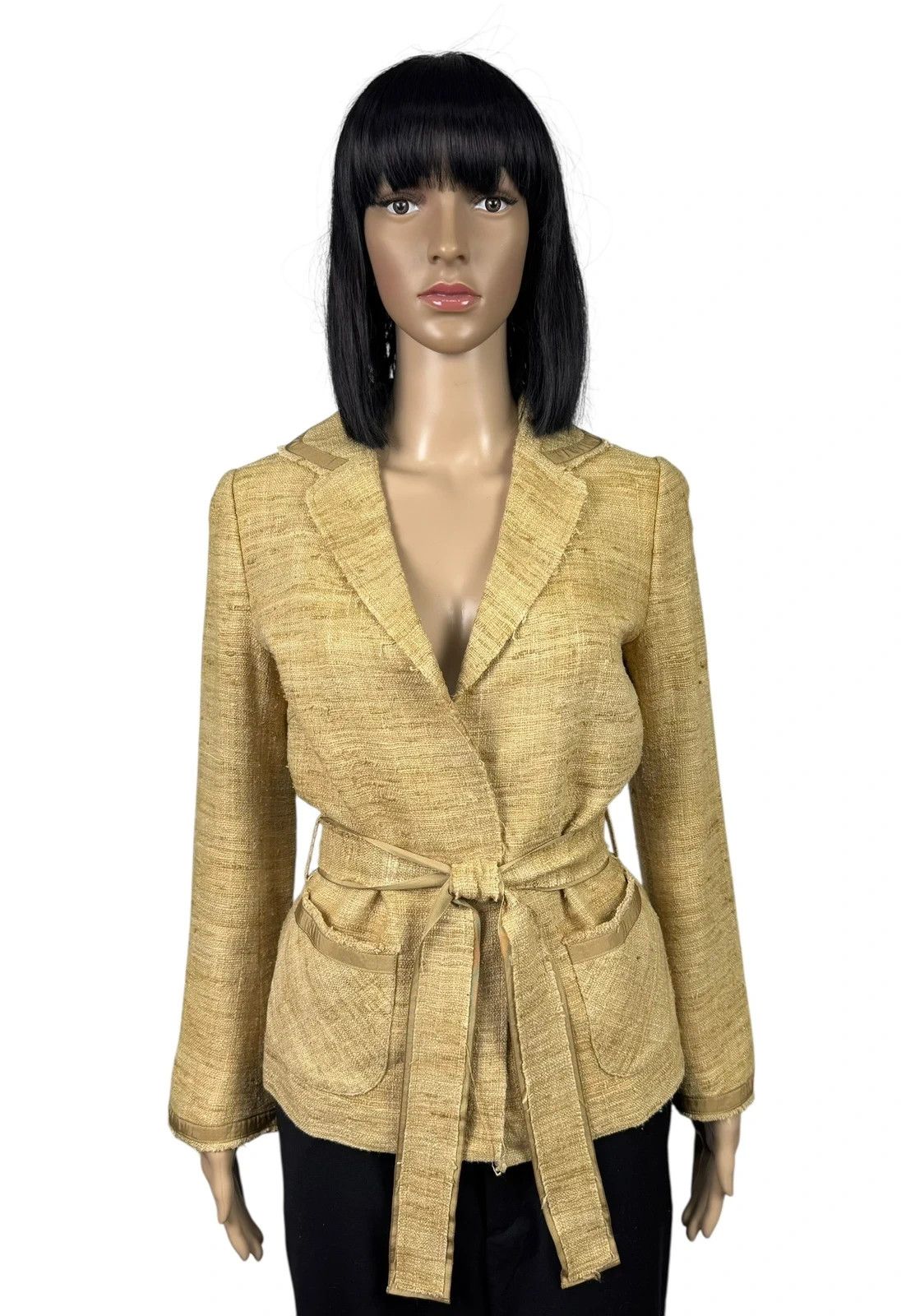 Other Filo Di Seta Dupion Silk Belted Jacket size 38 Made In Japan Size XS / US 0-2 / IT 36-38 - 1 Thumbnail