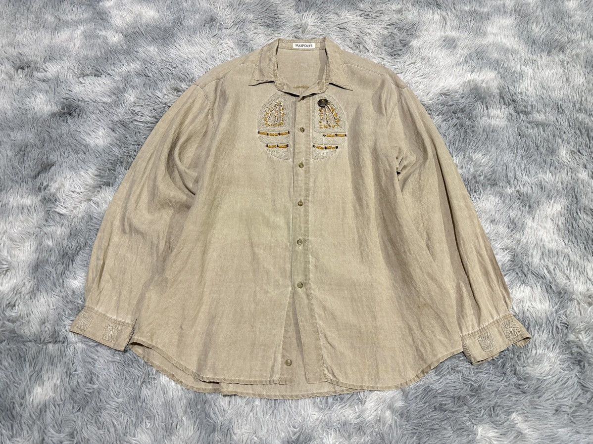 Japanese Brand 🔥Vintage Pia Sports Barvarian Shirt Beaded Embroidered Size US XL / EU 56 / 4 - 2 Thumbnail
