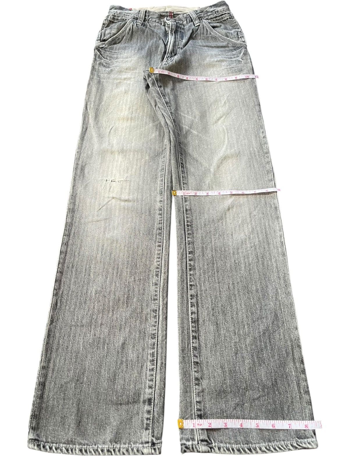 Edwin Vintage Japanese Brand Charcoal Wash Distress Loose Jeans Size 27" / US 4 / IT 40 - 8 Thumbnail