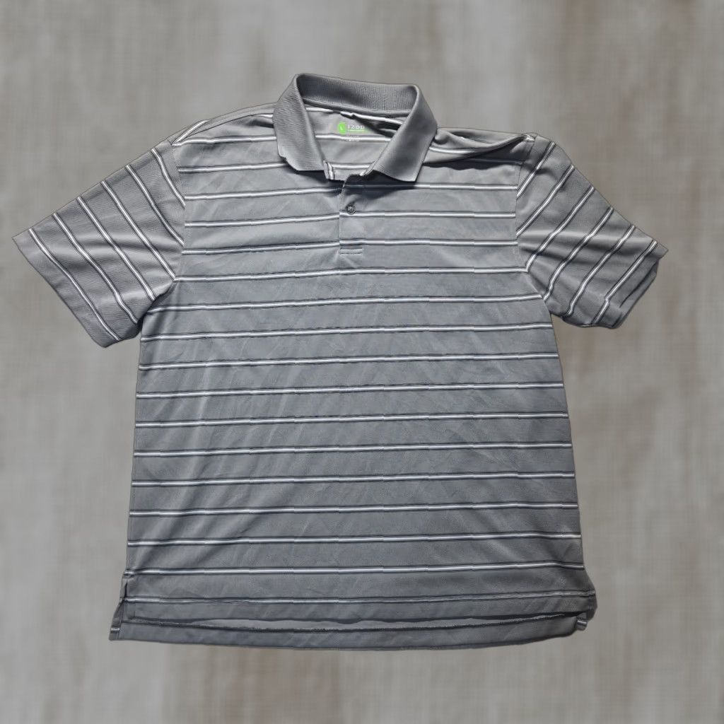 Izod IZOD Gray Performance Polo Shirt Adult Large Short Sleeve Regular Fit Golf Activewear Mens Size US L / EU 52-54 / 3 - 1 Thumbnail