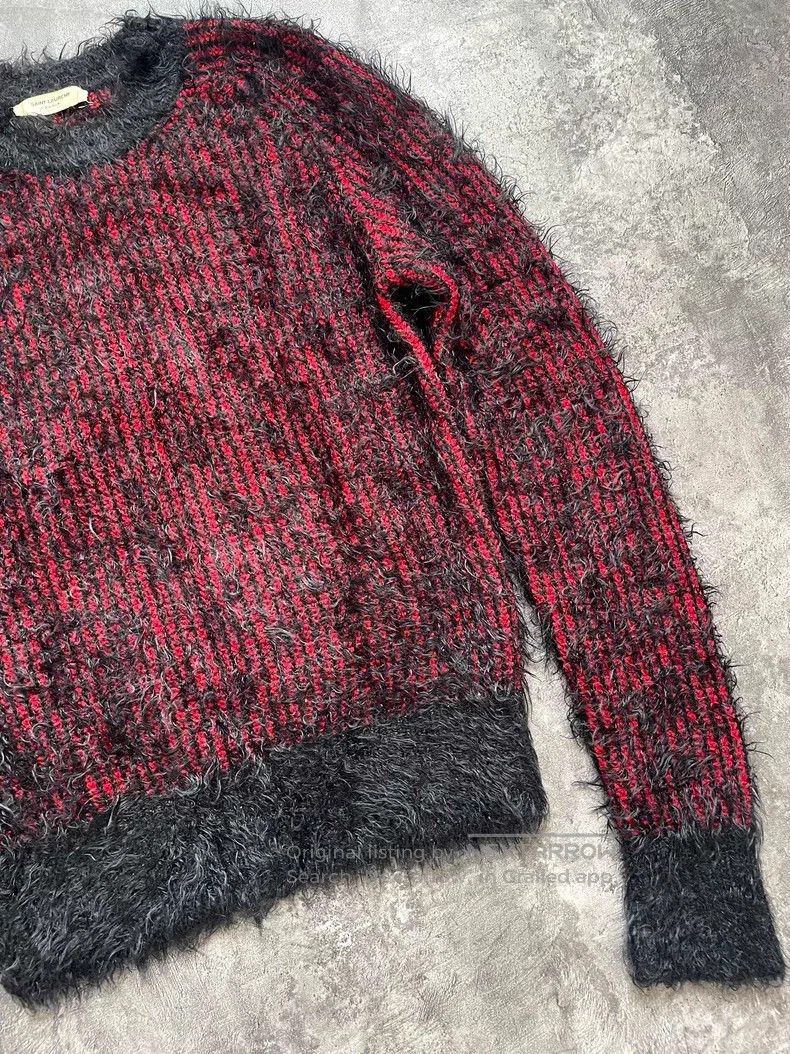 Saint Laurent Paris Saint Laurent Paris Black and Red Mohair Wool Sweater Size US S / EU 44-46 / 1 - 3 Thumbnail