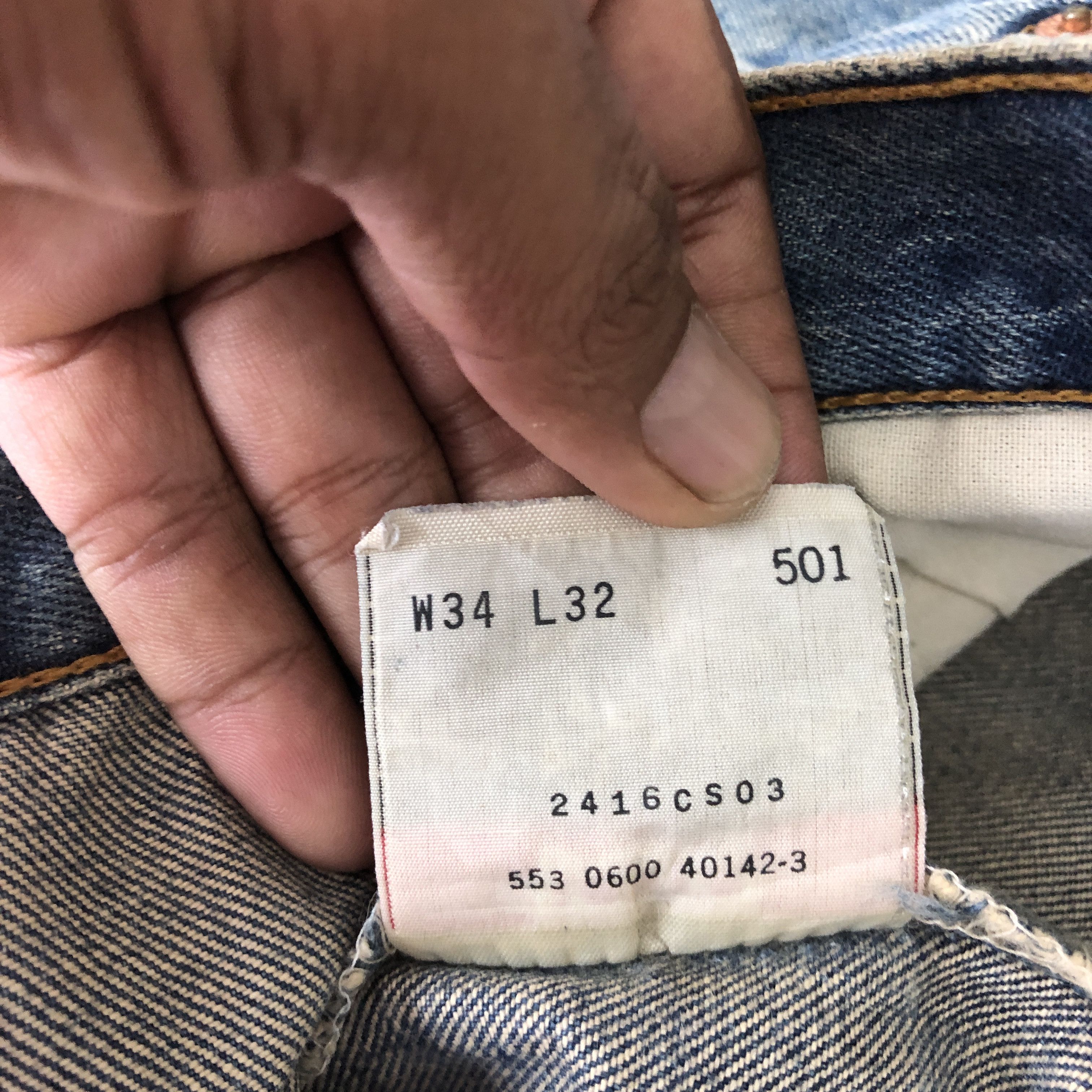 Levi's Vintage 90s Levis Distressed Jeans Levis 501 Mud Dirty Denim Size US 30 / EU 46 - 7 Thumbnail