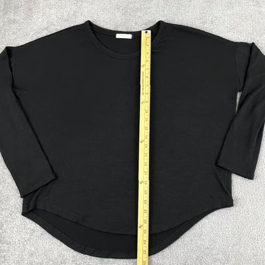 Rag & Bone RAG & BONE Shirt Womens Large Black Crew Neck Lightweight Stretch Dolman Sleeve Blouse Size L / US 10 / IT 46 - 2 Thumbnail