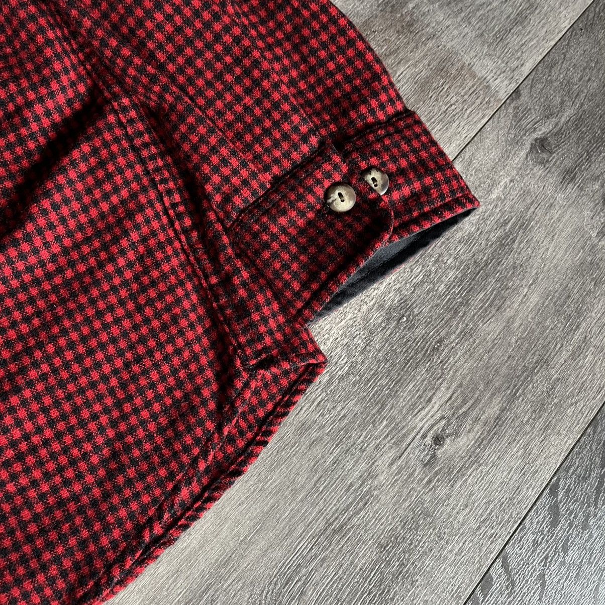 Woolrich Woolen Mills Vintage 1990s Woolrich Land’s End Leather Collar Check Shirt Size US XL / EU 56 / 4 - 7 Thumbnail