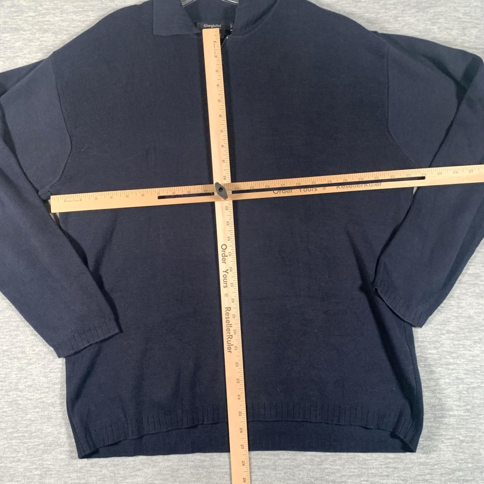 Vintage Giorgiolini Sweater XL Blue 1/4 Zip Mock Neck Knit Pullover Mens Italy Size US XL / EU 56 / 4 - 5 Thumbnail