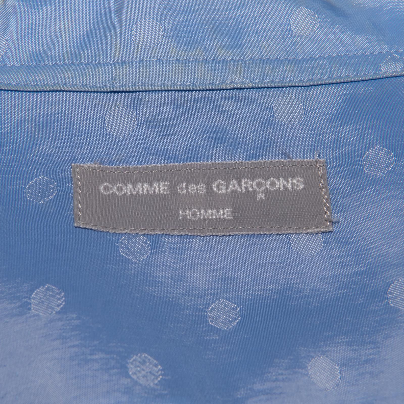 Comme des Garcons × Comme des Garcons Homme Comme Des Garcons Homme SS 2002 Blue Rayon Polka Dot Shirt Size US L / EU 52-54 / 3 - 6 Thumbnail