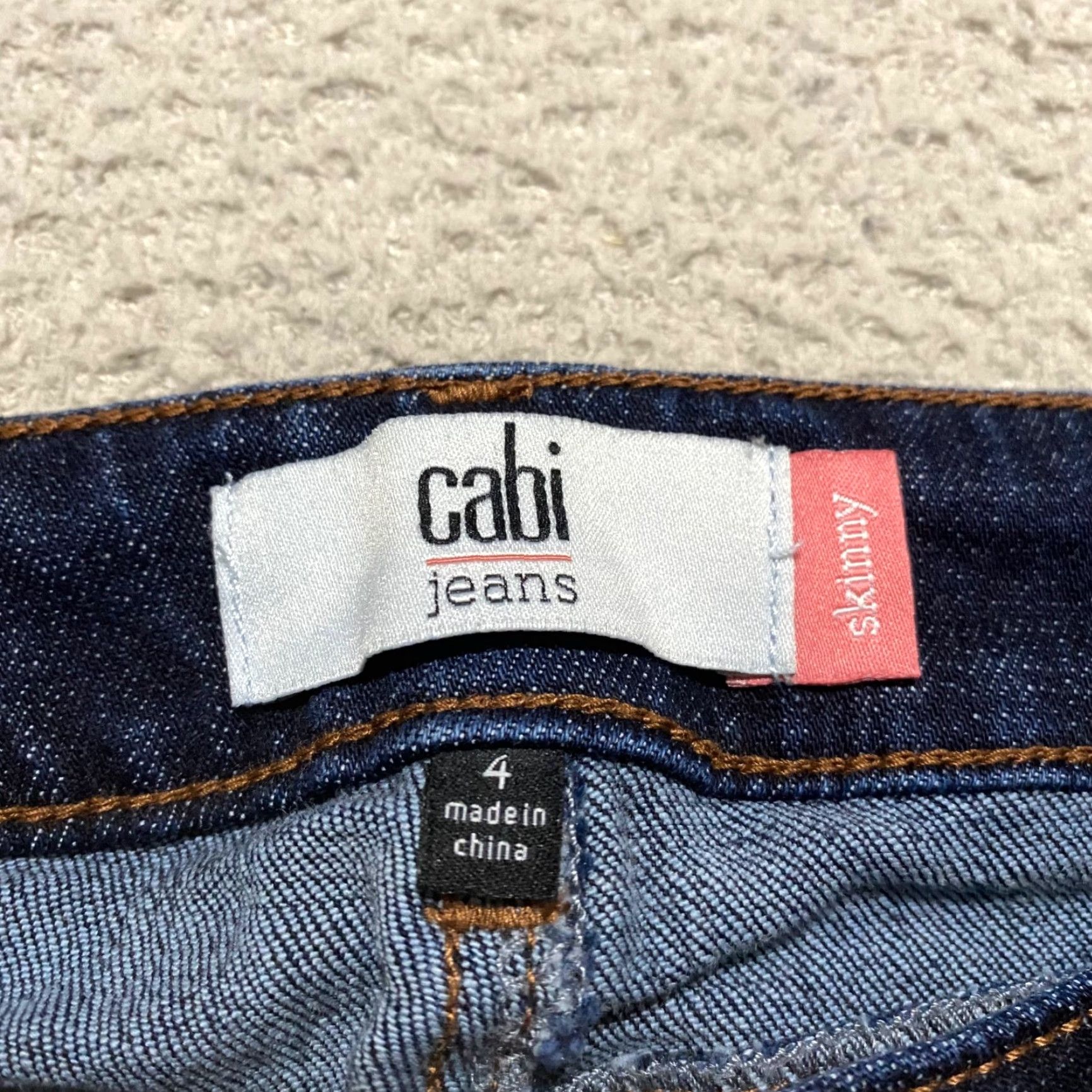 Vintage Cabi Jeans Womens 4 Blue Denim Dark Wash Low Rise Skinny Leg 5-Pocket Design Vintage No Size 27" / US 4 / IT 40 - 3 Thumbnail