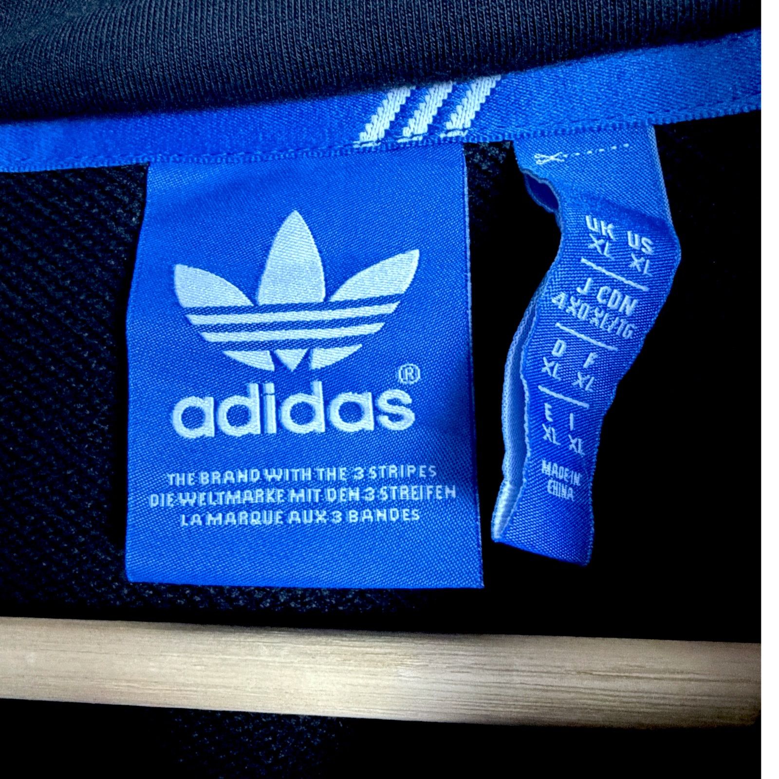 Adidas Adidas Originals Men's Moto Head Ribbed Arm Hoodie Black XL Size US XL / EU 56 / 4 - 3 Thumbnail