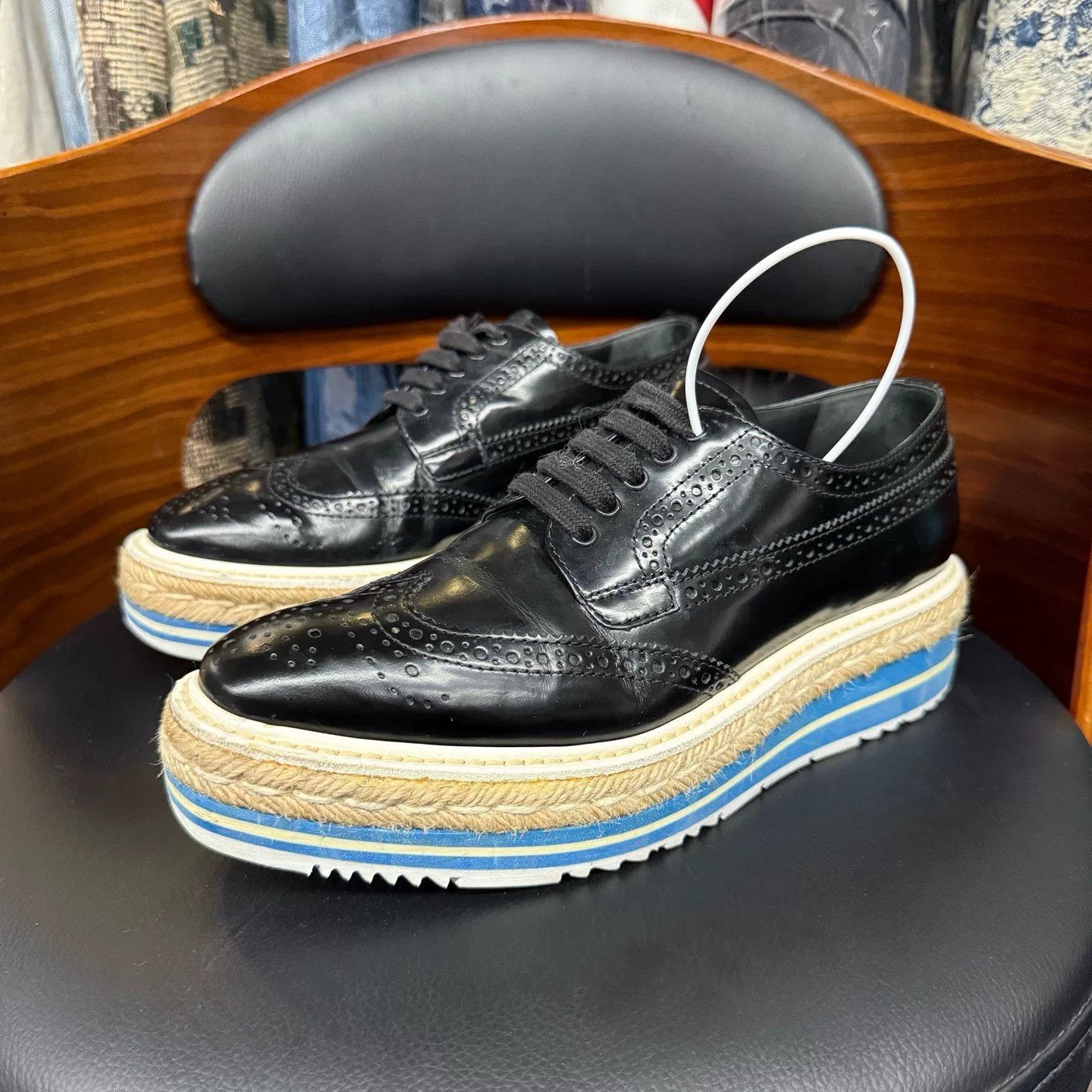 Prada Prada Retro Blue Lowtop Sneakers 37 Women Size US 6.5 / IT 36.5 - 1 Thumbnail