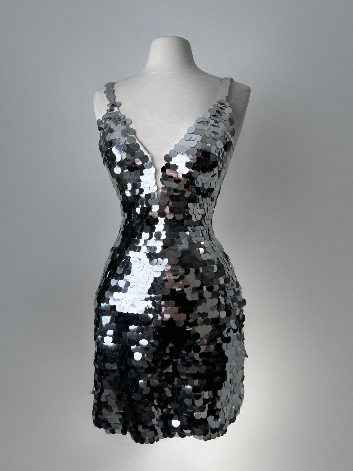 Other Brand New US 4 Jovani Mini Evening Dress in Silver Color Size S / US 4 / IT 40 - 1 Thumbnail