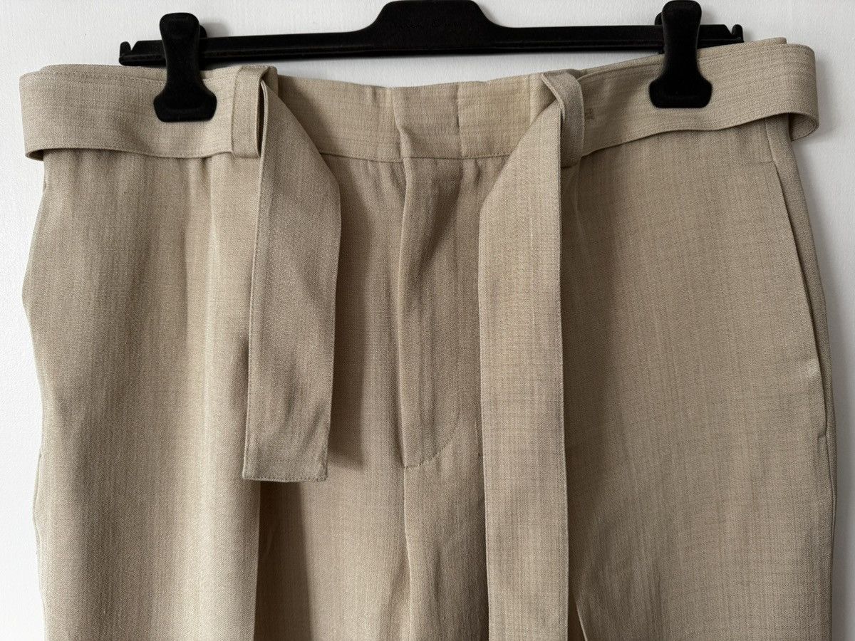 Jil Sander Jil Sander Beige Silk-Viscose Belted Wide-Leg Trousers – 52 Size US 36 / EU 52 - 8 Thumbnail