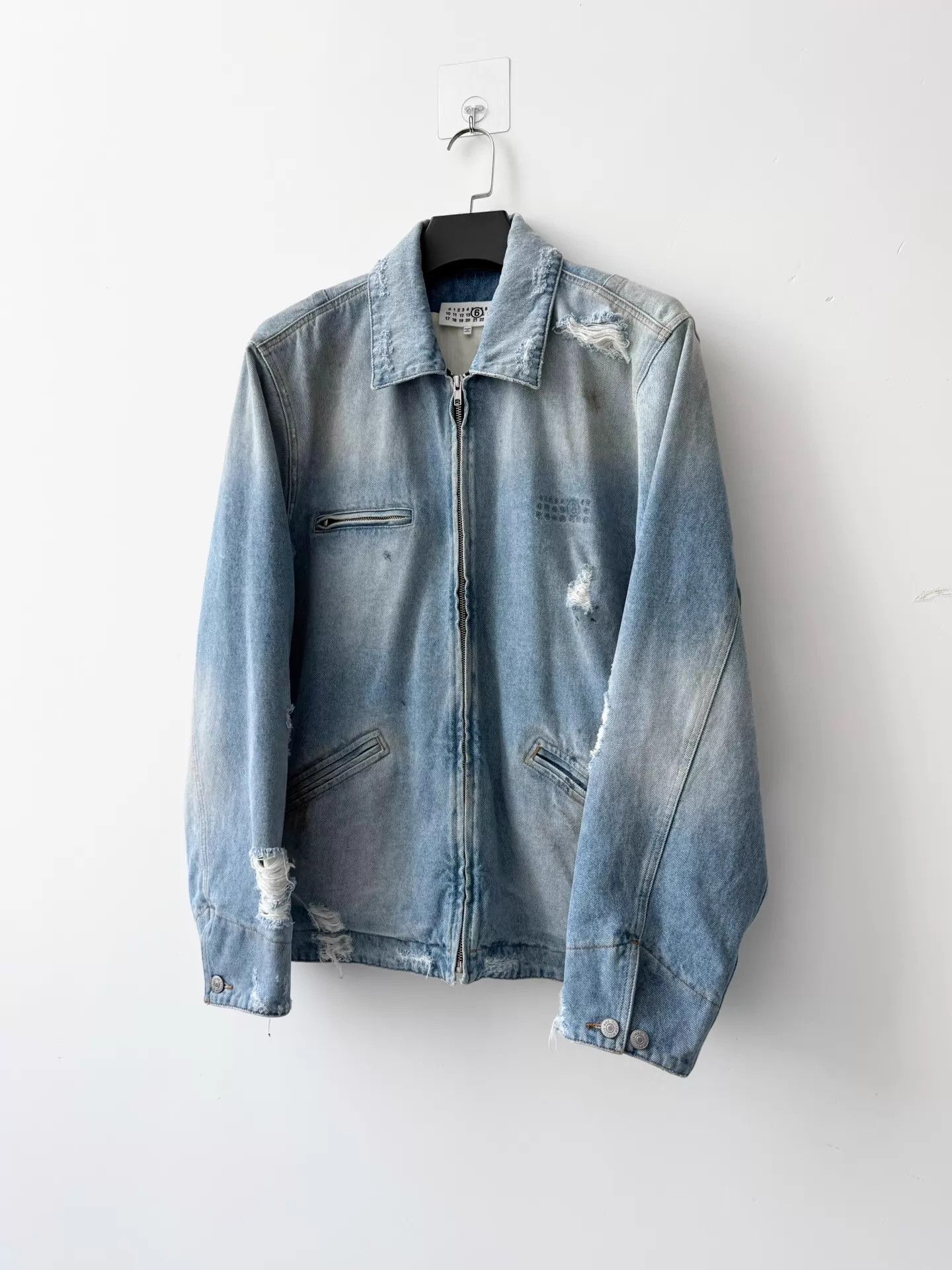 MM6 MM6 S/S25 Mud-Dyed Distressed Light Blue Jacket 50 Size US M / EU 48-50 / 2 - 2 Thumbnail