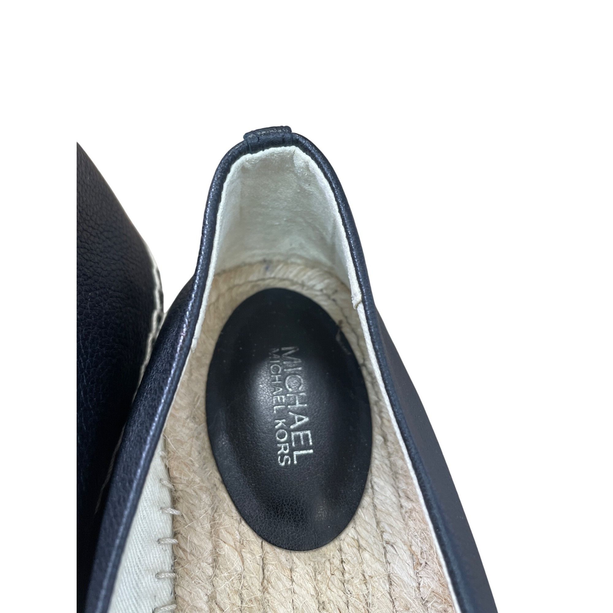 Michael Kors Michael Kors Womens Black Leather Espadrille Flats Size 6M S Size US 6 / IT 36 - 9 Thumbnail