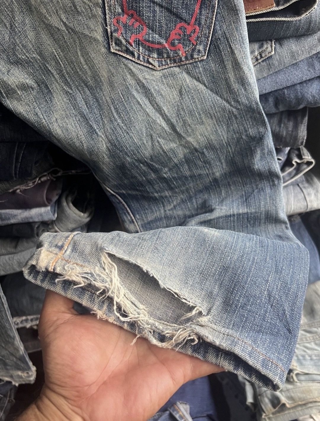 Japanese Brand 🔥Mr Men Little Miss Multipockets Distressed Denim Size US 30 / EU 46 - 8 Thumbnail