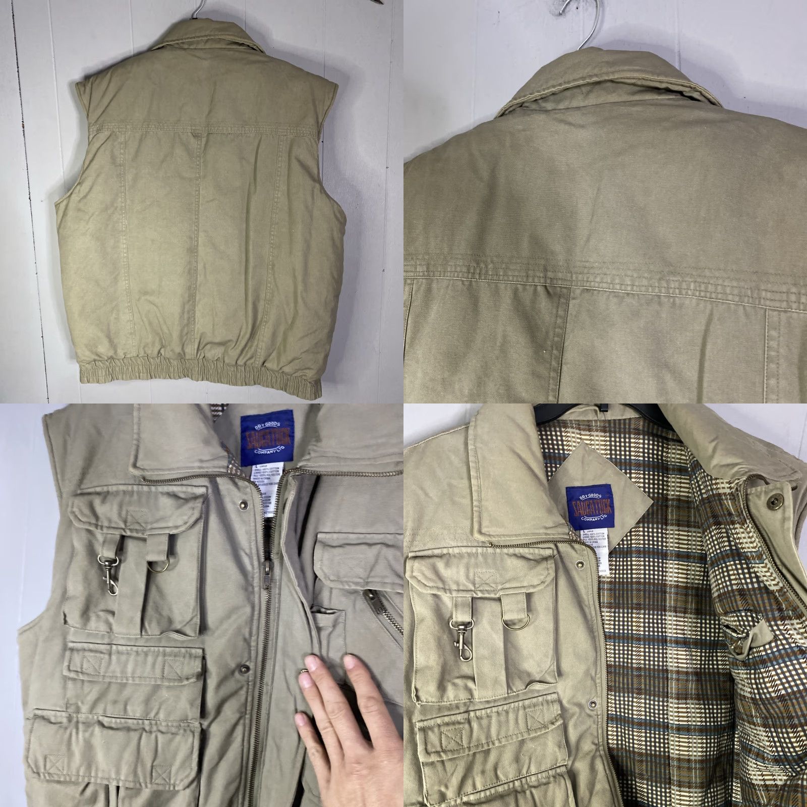 Vintage VINTAGE Saugatuck Hunting Vest Shirt Men L Green Zip Up Puffer 26x28 Fish Theme Size US L / EU 52-54 / 3 - 9 Thumbnail