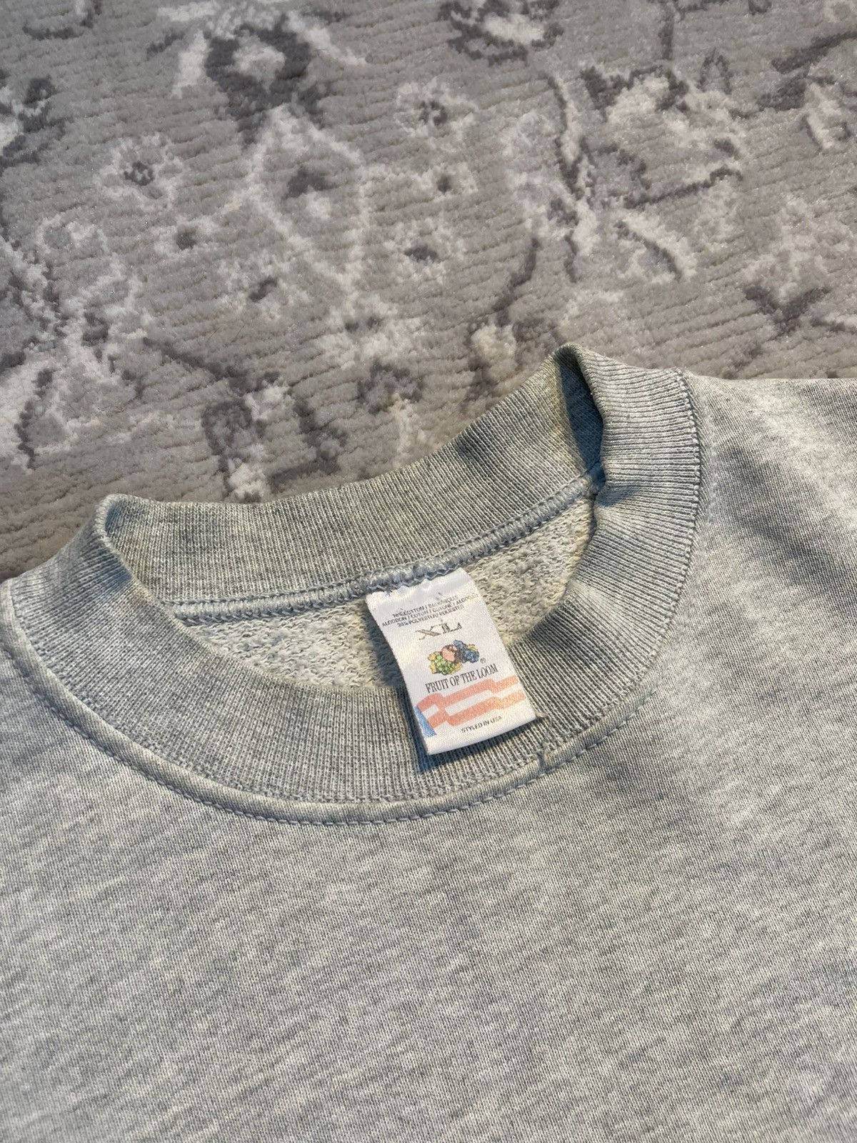 Designer × Fruit Of The Loom × Vintage Vintage Sweatshirt 90s Fruit Of The Loom Gray Size US M / EU 48-50 / 2 - 6 Thumbnail