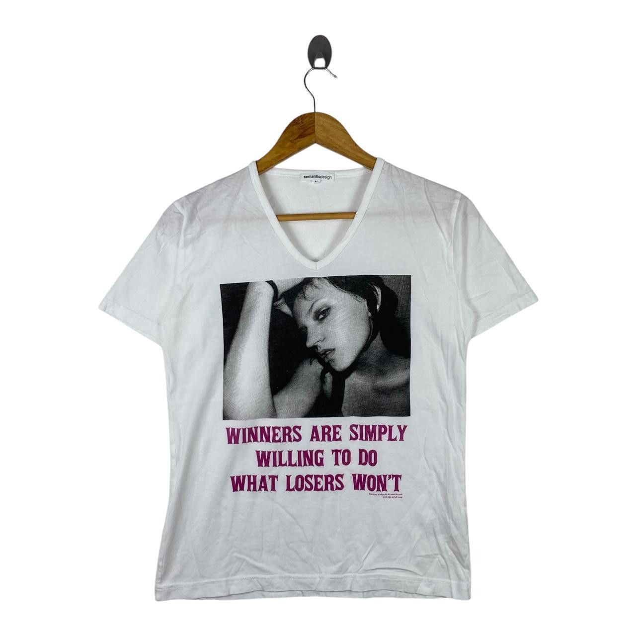 semanticdesign SEMANTIC DESIGN JAPAN Winners Losers Punk Tee Shirt V-Neck Size M / US 6-8 / IT 42-44 - 1 Thumbnail