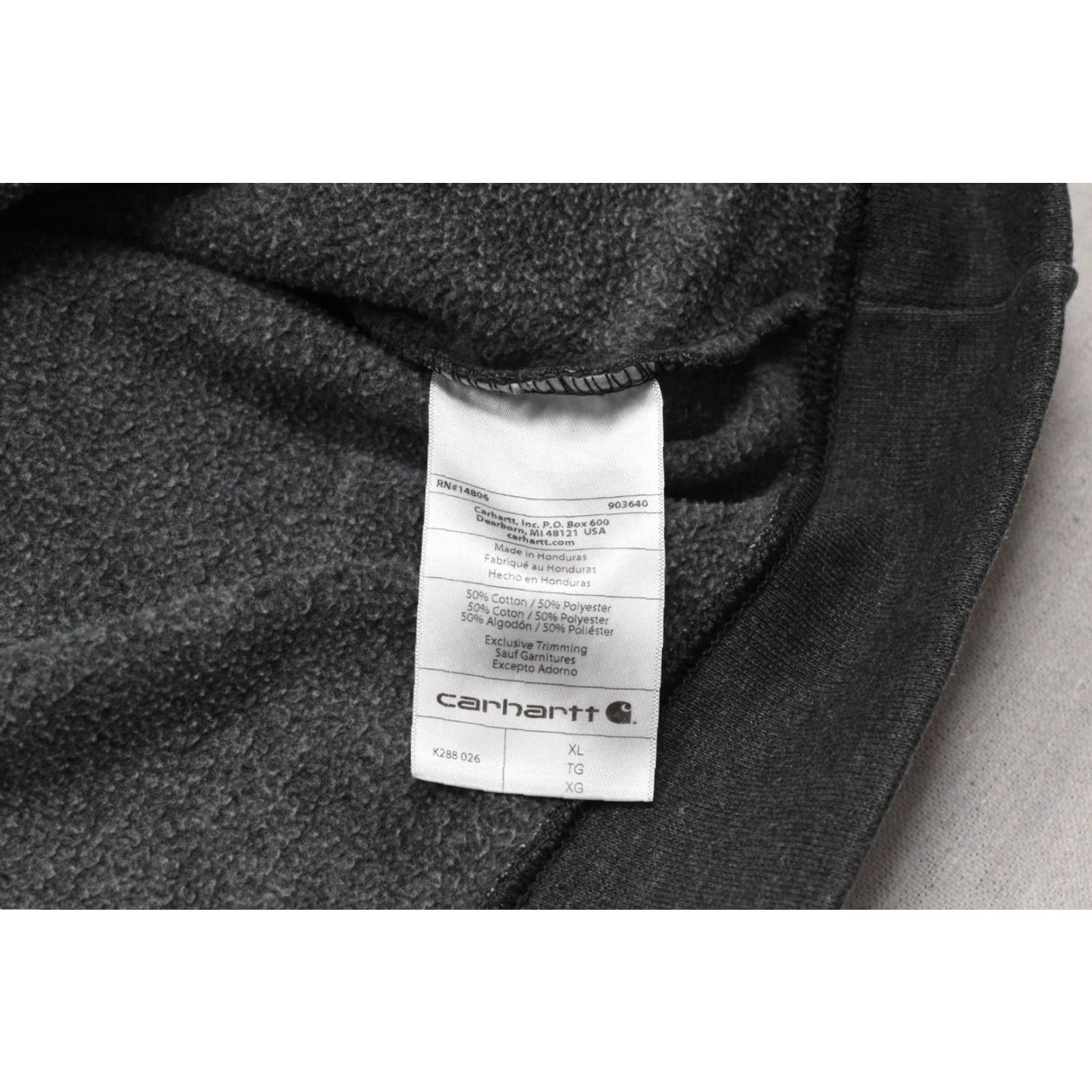 Carhartt Carhartt Hoodie Mens XL Charcoal Gray Neon Green Sleeve Logo Loose Fit K288 026 Pullover Sweatshirt Size US XL / EU 56 / 4 - 4 Thumbnail