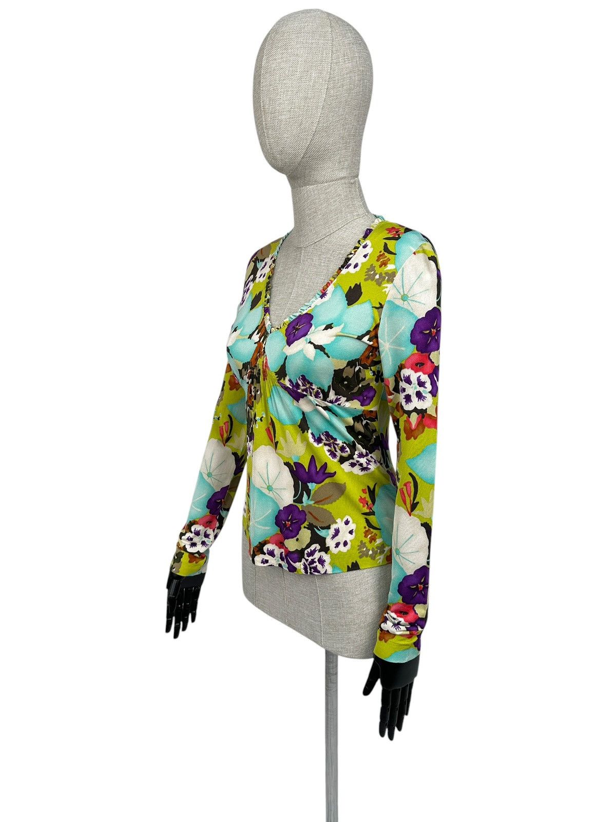 Etro ETRO Milano Floral Print V-Neck Long Sleeve Top Blouse IT 44 Size M / US 6-8 / IT 42-44 - 3 Thumbnail