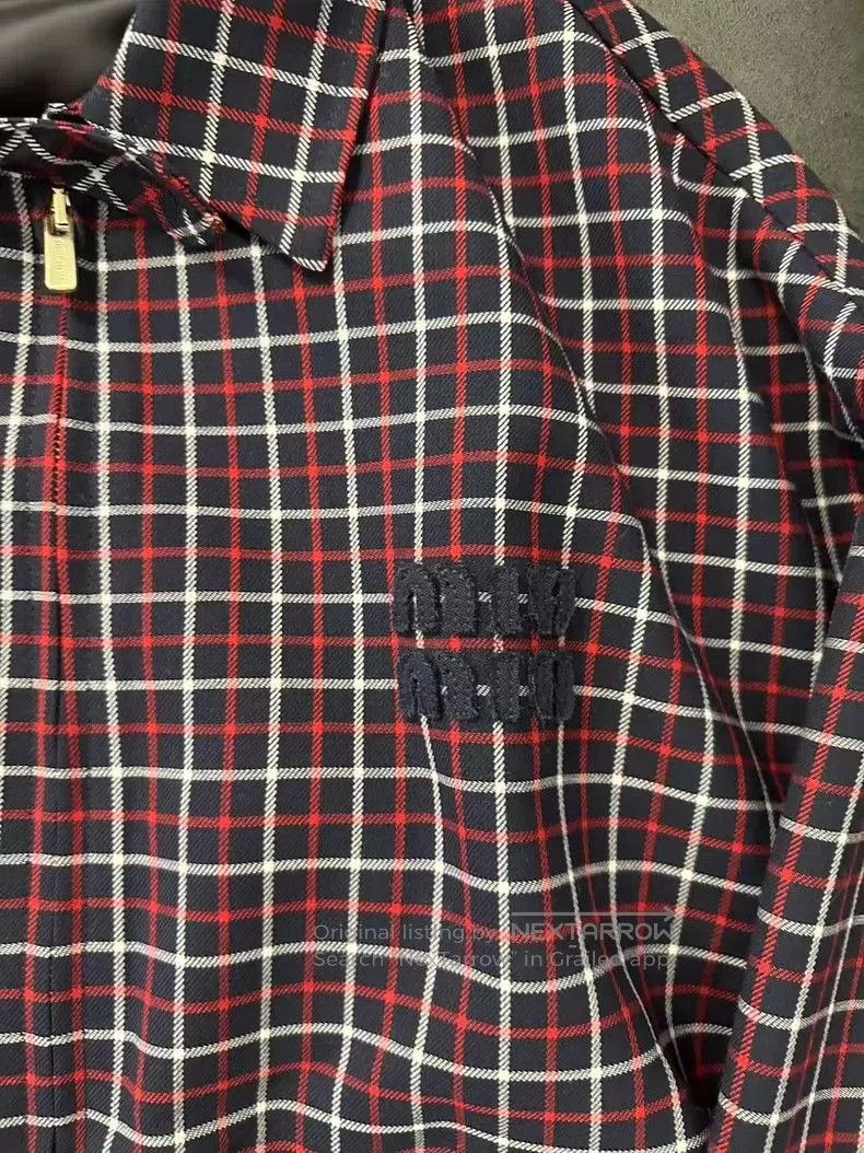 Prada Miu Miu Vintage Check Zip Jacket Coat. Size US XL / EU 56 / 4 - 3 Thumbnail