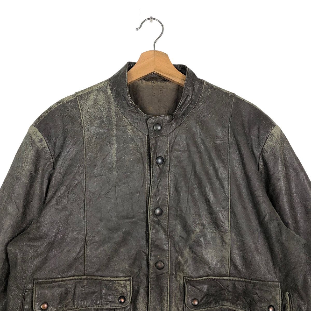 Genuine Leather 🔥90’s Genuine Leather Biker Jacket Bomber Granvalta Japan Size US M / EU 48-50 / 2 - 2 Thumbnail
