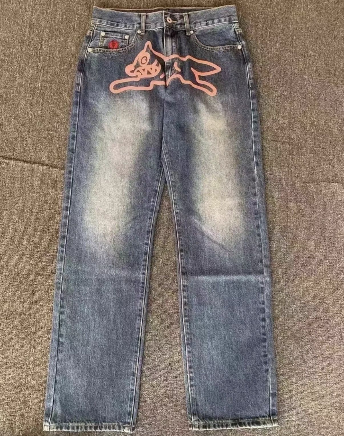 Billionaire Boys Club BBC ICECREAM Python Print Leather Patch Flying Dog Jeans Size US 34 / EU 50 - 1 Thumbnail